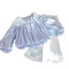 Elegante Conjunto Casual de Dos Piezas Otoñal para Niñas, Bebé Niña 2026 Nueva Camisa de Muñeca y Jeans Conjunto de Celebridad de Internet
