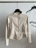 Sudadera de terciopelo fino con cuello alto, cintura pequeña, mezcla de lana y seda, con cremallera, para mujer, cálida, interior, cárdigan corto, chaqueta, Otoño e Invierno 2025