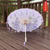 Guarda-chuva de Borla de Pétalas Estilo Antigo Meninas Dinastia Han Adereços de Performance Guarda-chuva de Papel de Óleo Guarda-chuva de Borla para Dança Guarda-chuva para Fotografia Infantil