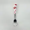 Colher de Natal Transfronteiriça Talheres Criativos Boneca Colher de Sobremesa Garfo Desenho Animado Árvore de Natal Colher Garfo Conjunto Caixa de Presente