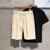 Shorts de alfaiataria masculinos soltos retos cropped para usar por cima estilo coreano calças de alfaiataria da moda verão versátil casuais cropped