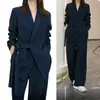 Traje de Dos Piezas para Mujer, Estilo Nuevo Primavera y Otoño, Talla Grande, Holgado, Rejuvenecedor, Pantalones de Pierna Ancha