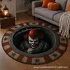 Alfombra Redonda de Felpa de Cristal para Piso, Trampa Visual 3D de Halloween, Alfombra con Ilusión de Espiral de Celebridad de Internet, Felpudo para Decoración de Festival en Sala de Estar