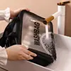 Bolsa de maquillaje estilo coreano con separación de seco y húmedo, PU a prueba de humedad, gran capacidad, bolsa impermeable portátil para almacenamiento de cosméticos y artículos de tocador para viajes