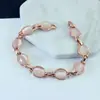 Pulsera geométrica simple de calcedonia para mujer, empaque independiente, incrustaciones de oro europeo y americano, ópalo, lote pequeño, femenina