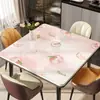 Mantel Individual Minimalista para Comedor, Impermeable, Resistente al Aceite, Lavable, Mantel Cuadrado de Vidrio Blando, Protector de Mesa de PVC de Alta Gama