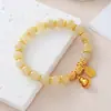 Pulseira de Cristal Dourado para Atrair Riqueza de Novo Estilo, Joia de Pulseira de Alto Padrão Estilo Chinês de Luxo Leve para Atrair Fortuna