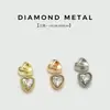 Botón de metal con forma de corazón y pedrería de 8 mm para camisas, botón con forma de corazón para cárdigans de punto, faldas, accesorios para tops de gasa y seda