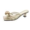 Vestido Elegante Exquisito y Hermoso Sandalias de Tacón Chic y Chanclas Mujer 2025 Nuevo Celebridad de Internet Elegante Versátil Ropa Exterior Sandalias y Chanclas