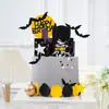Castillo de Halloween murciélago decoraciones para pastel de cumpleaños enchufe para hornear tarjeta de héroe inserción mesa de postres para niños decoración