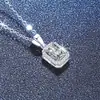 Colar de Diamante Mosane Pingente em Prata de Lei s925 Retangular Feminino Grupo Radion Corte Mãe Verde Moissanita Cor D Colar