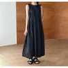 Chic Coreano Temperamento Verano 2026 Nuevas Llegadas Estilo Coreano Cuello Redondo Corbata de Moño Cordones Holgado Vestido Largo