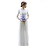 Vestido de novia ligero de satén francés para fotografía de viaje, simple, súper de hadas, estilo bosque, manga corta, vestido de salida de novia, largo hasta el suelo, vestido formal blanco