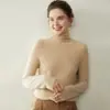 25 Novos Estilos Outono/Inverno Suéter de Gola Alta em Cashmere para Mulheres, Pulôver Tricotado Versátil Camada Base, Roupa Íntima Macia e Confortável