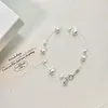 Pulseira de Zircônia Olho de Gato Prateada com Fio de Pesca Transparente e Gradiente de Mosquitinho Estilo Simples Versátil para o Dia a Dia para Mulheres