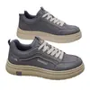 Zapatos de Tabla para Hombre HuiLi Hombres 2026 Nuevo Otoño Suela Gruesa Absorción de Impactos Ligeros Zapatos Casuales Superficie de Cuero Exterior Zapatos Deportivos ZM