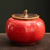 Ruyi de Caqui Pote de Chá Cerâmico de Caqui Pote Selado Pote de Doces de Casamento Caixa de Presente Atividades Manuais Pequenos Presentes