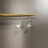 Aretes Vintage Turquesa de Amor Diseño de Nicho Estilo Antiguo Colgante de Corazón Gancho de Oreja con Letra
