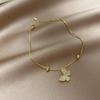 Pulsera de mariposa con galvanoplastia de oro real estilo coreano, popular en línea, para novias, mujeres, diseño simple super hada, accesorios Joker de alta gama al por mayor