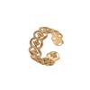 Anillo Abierto de Acero de Titanio Estilo Japonés y Coreano para Mujer Estilo Coreano Cool Retro Simple Oro de 18k Acero Inoxidable Joyería de Moda