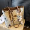 Bolsa de Lona Feminina Grande Capacidade 2023 Nova Verão Versátil Bolsa de Ombro Bolsa de Tecido Texturizada Classe Bolsa Tote para o Trabalho