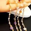 Color Oro Real Conservación del Color Piedra Natural Cadena de Cobre Pendientes Joyería Pulsera Collar Accesorios Joyería DIY Materiales para Ropa