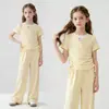 Conjunto de Ropa de Verano para Niñas, Nuevo Estiloso Ropa Deportiva Casual para Niños Mayores, Conjunto de Dos Piezas de Verano Delgado de Manga Corta para Estudiantes