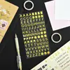 Conta de mão alfanumérica Inglês hot stamping adesivo etiqueta faça você mesmo à prova d'água padrão decorativo colagem material de conta de mão atacado