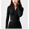 AL jaqueta feminina slim-fit de primavera e outono para esportes profissionais, corrida, treino, emagrecimento, com zíper, ciclismo, manga longa, yoga