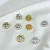 Pulsera de Girasol con Circonitas Microincrustadas y Cuentas con Agujero Pasante, Pulsera Chapada en Oro de 18 Quilates, Collar, Cadena de Perlas, Accesorios para Joyería DIY