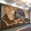 Papel tapiz de pared de fondo para sala de té Zen china 8D moderno paisaje 3D tela de pared mural de fondo para sofá de oficina