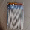 Ventas Directas de Fábrica Pelo de Nailon Amarillo Punta de Polo de Madera Pincel Plano de Punta para Pintura Gouache Hecho a Mano DIY