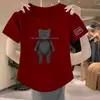 Camiseta de manga corta para mujer de marca moderna estilo americano, nuevo estilo de verano, corte holgado, tacto de alta gama, estilo ins, talla grande, oversized, top estilo mom
