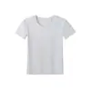 Camiseta Básica de Algodón Puro de Manga Corta Ajustada Sencilla para Mujer, 40 Piezas, Top Versátil de Cuello Redondo para Verano