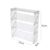 Caixa de Armazenamento Cosmético, Rack de Armazenamento de Mesa de Luxo Leve, Empilhável Transparente Compartimentado para Batom
