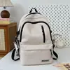 Mochila de Gran Capacidad para Estudiante Universitario de Primer Año, Estudiante de Secundaria, Moda Simple con Bloque de Color, Mochila Escolar Versátil, Mochila de Viaje para Mujer