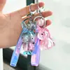 Pingente de chave de coelho fofo de acrílico colorido boneca de coelho requintada chaveiro de carro ornamentos de mochila atacado