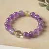 Pulsera Anillo Individual de Amatista Lavanda de Lujo Avanzado Cristal de Roca Cristal Blanco Regalo para Novia Exquisita Pulsera para Mujer Al por Mayor