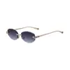 2026 Nuevas Gafas de Sol Ovaladas Sin Montura de Moda Europea y Americana para Mujer, Gafas de Sol Únicas y Modernas con Varillas de Cabeza de Leopardo para Mujer, Transfronterizo
