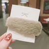 Urso Pudim de Desenho Animado Pelúcia Presilha Bico de Pato Grande Fofa Grampo de Cabelo Outono e Inverno Cabelo de Cordeiro Nuca Grampo de Cabelo Alto Senso