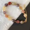 Pulseira Cristal de Cabelo Jingyao Duobao Super Sete Contas Lanterna Multifacetadas Coluna de Energia Pulseira de Círculo Único Moda Joia de Cristal para Namorada