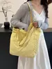Bolsa de Lona a Cuadros Estilo Universitario para Mujer 2026 Nueva Doble Cara Gran Capacidad Bolsa de Viaje Casual Bolso de Hombro para Clase
