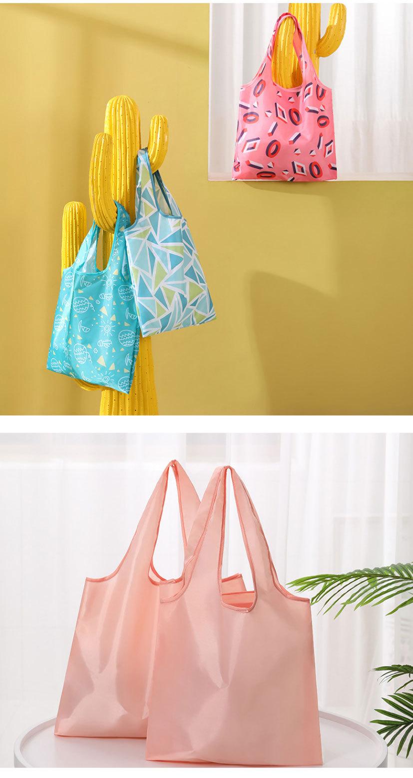 大容量折叠购物袋印花收纳袋买菜纯色手提袋超市购物袋手提包批发