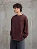 Rumen Otoño Retro Americano Camiseta Base Sudadera Hombre Moda Holgada Talla Grande Hombre Cuello Redondo Manga Larga Camiseta Top