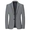 Casaco de Lã Casual Masculino Moda Jovem e Meia-idade Bonito Versátil Quente Lã Moda Marca Blazer