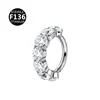 Novos brincos de liga de titânio F136 cravejados com zircônia 5A, cheios de diamantes cintilantes, argolas, ear cuffs, anéis de cartilagem, joias para piercing