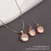 Pulseira de Moda Simples em Liga para Mulheres, Lembrança, Embalada Individualmente, Joia Elegante de Ouro Rosa com Pedra Olho de Gato