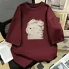 Camiseta de Algodão Manga Curta para Homem, Verão Retrô Americano Vinho Solta Estampada Versátil Estilo Coreano Top, Estilo Coreano Estilo Preguiçoso