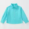 Camiseta Branca de Manga Longa Peça Única Top Branco Cor Sólida Camisa Polo Camisa Base para Meninos e Meninas Roupas de Outono Uniforme de Classe Uniforme Escolar Uniforme de Jardim
