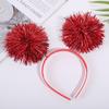 Diadema de Bolas de Seda Brillantes Láser, Accesorios para el Cabello de Desempeño Infantil, Tocados para Fiestas de Navidad y Halloween, Stock Listo para Venta al por Mayor del Fabricante
